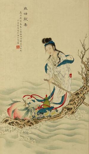 《麻姑献寿图》在古代，给女性长者祝寿的最佳礼物