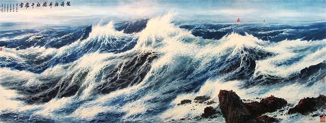 大海画家周智慧，中国画海第一人周智慧（首届中欧艺术邮票鉴藏年—中国艺术名家周智慧）