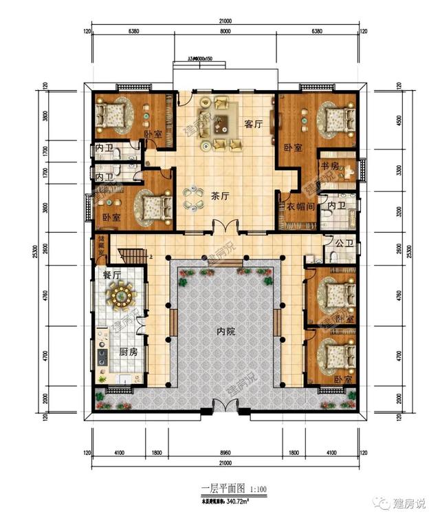 一层别墅效果图，一层别墅设计效果图大全带庭院（10款一层农村自建别墅）