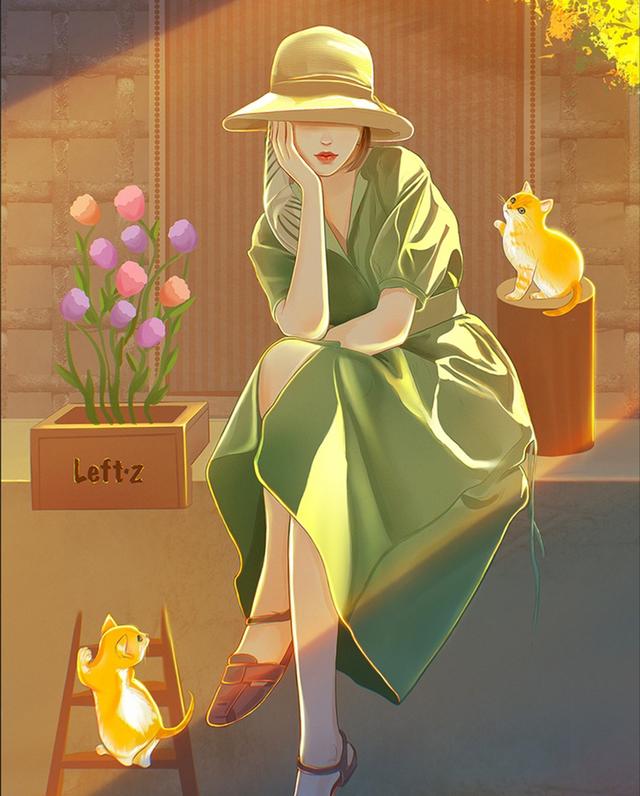 情侣头像一人一张，鱼头:超级好看的情侣头像，一人一张微信（绝美光影插画头像<2>）