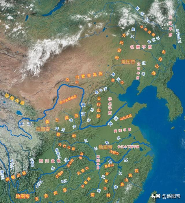 黄土高原地图，黄土高原地图位置（陕西、山西共有的壶口瀑布）