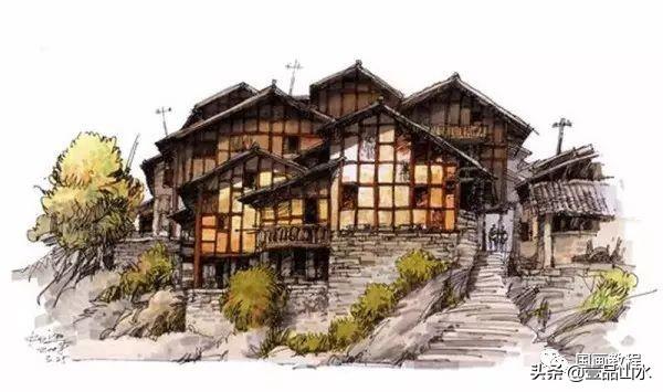 彩绘风景，彩绘风景图片简单 初学者（夏克梁的水彩手绘风景作品欣赏）