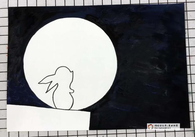 中秋节的玉兔怎么画，中秋节的玉兔怎么画图片（课例，水粉-赏月<兔子>）