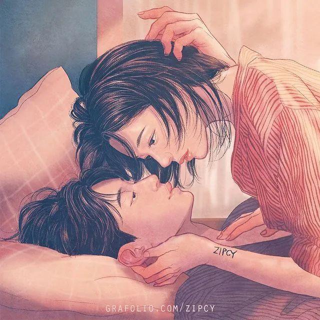 美女画师虐哭70万网友,笔下情侣插画太甜蜜,谈个恋爱这么秀