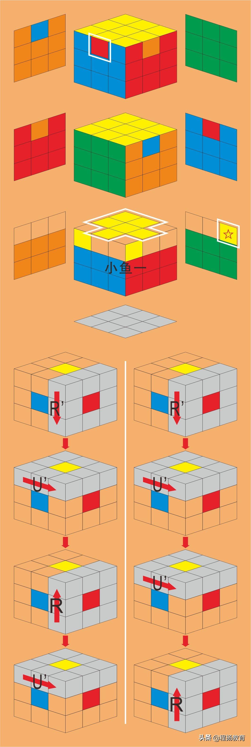 魔方小鱼公式口诀(顶部十字变小鱼公式)插图(20)