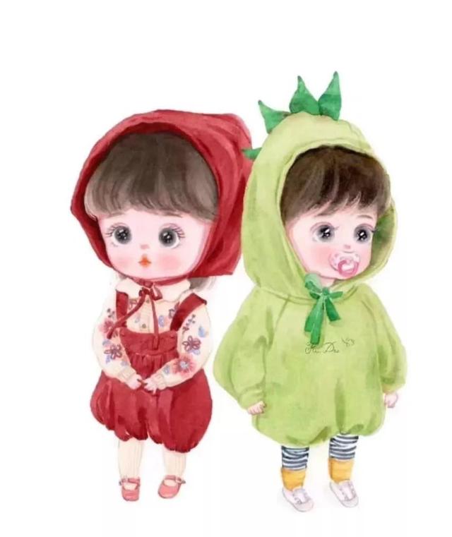 姐弟头像专属一人一张，姐弟头像微信（兄弟姐妹手绘头像<10.3>）