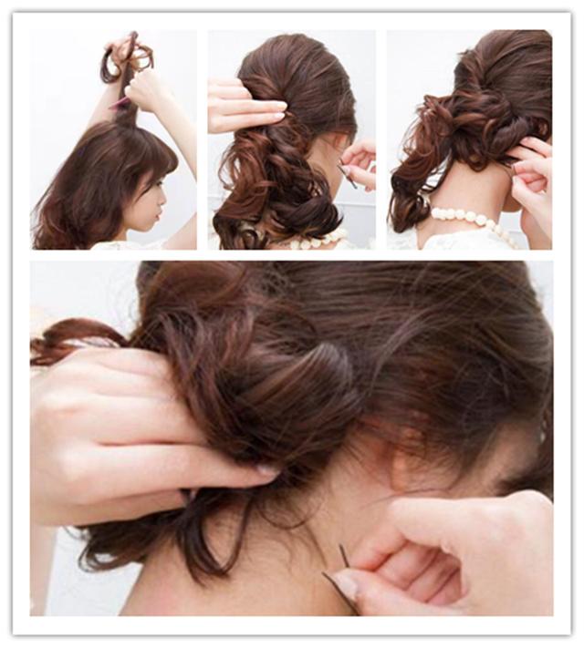 简单的自己盘头发方法，自己学盘发技巧（3款女士简单盘发）