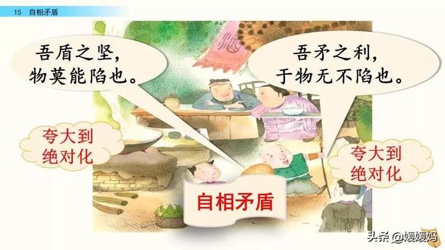 重叠的反义词，五年级下册语文第15课《自相矛盾》图文详解及同步练习