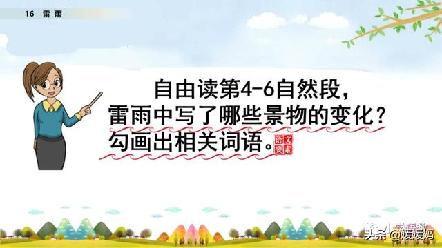 形容闪电的词语，描写闪电的四字词语（二年级下册语文课文16《雷雨》图文详解及同步练习）
