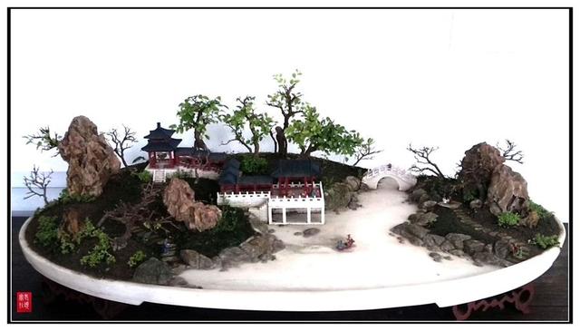 山水石盆景制作图解，将大自然景象融入盆景