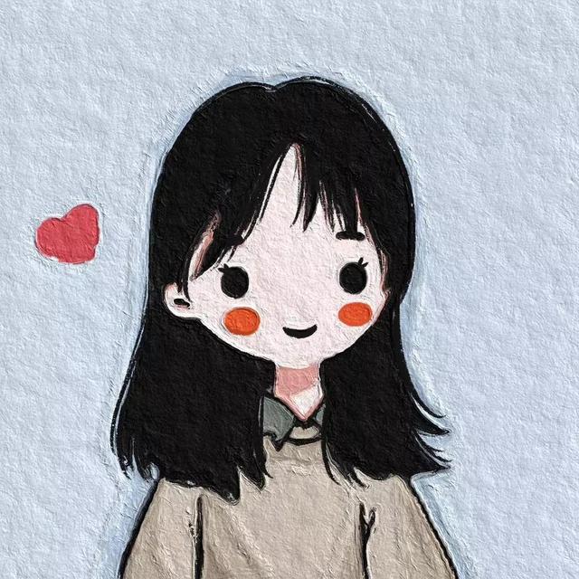 偷偷藏不住图片，可爱漫画《偷偷藏不住》头像，小桑稚（油画小可爱卡通微信头像）