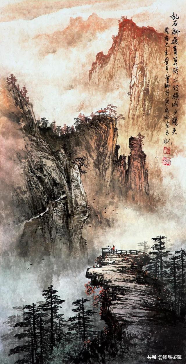 曾刚彩墨山水画,画家曾刚(曾刚笔下的山水画出了中国画的气势)