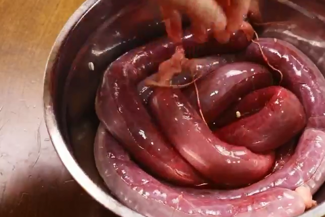 血肠是什么做的（舌尖美食糯米血肠：做法血腥）