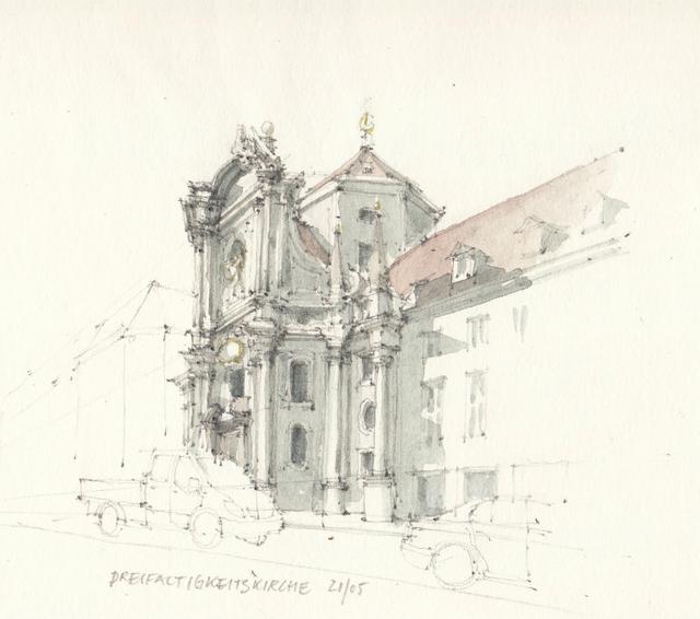 建筑插画线稿，插画，艺术家Flaf