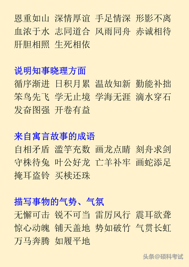 汉语成语大全简单，把这份成语给孩子打印贴墙上背熟