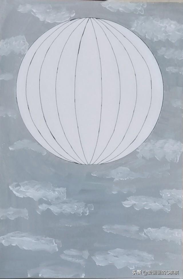 怎么画热气球，怎么画热气球文字框（适合自学者的颜料画。少儿美术儿童颜料画《热气球》）