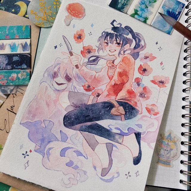 水彩画古风人物教程，水彩画人物教程（这样的水彩好想画）