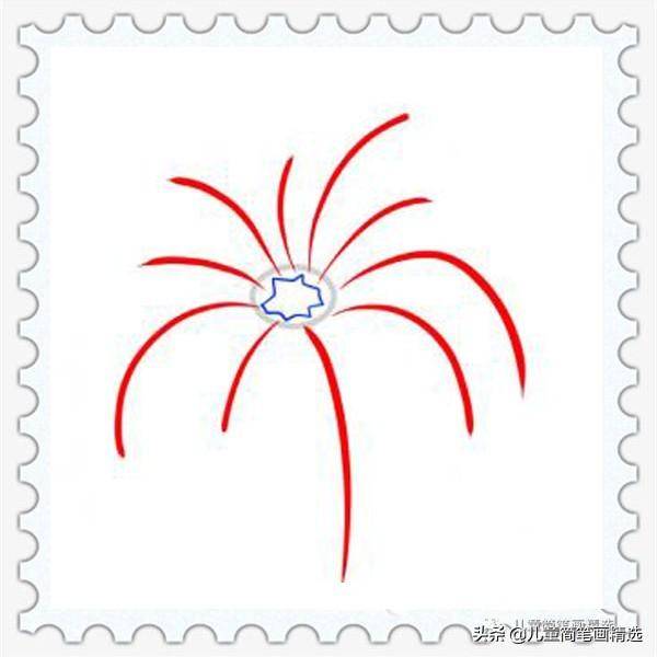 烟花简笔画，烟花简笔画黑白（<Fireworks>的绘画步骤）