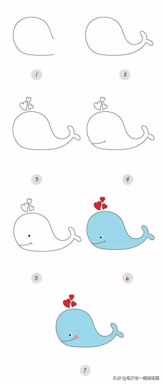 简笔画月亮怎么画，每天学一幅简笔画--画太阳、画月亮