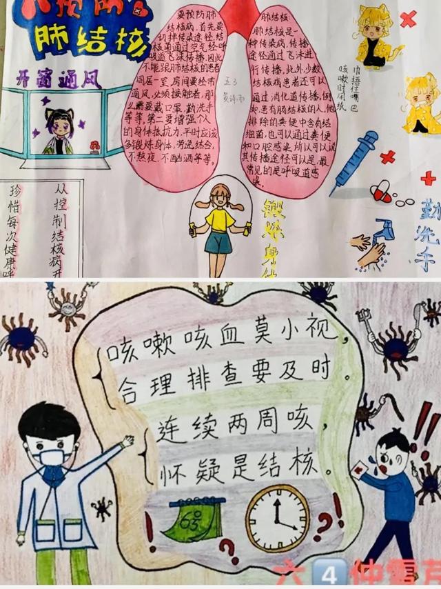 防治肺结核的手抄报怎样画图画，关于预防肺结核的手抄报简单画（从我做起——海安市城东镇西场小学）