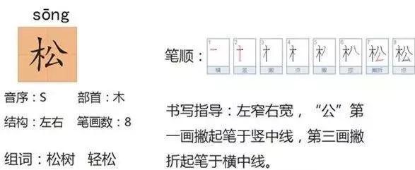汉字松的组词，松的组词（部编版二年级语文上册识字2《树》知识点+图文解读）