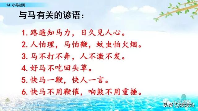 驼能组什么成语，驼能组什么成语接龙（二年级下册语文课文14《小马过河》图文详解及同步练习）