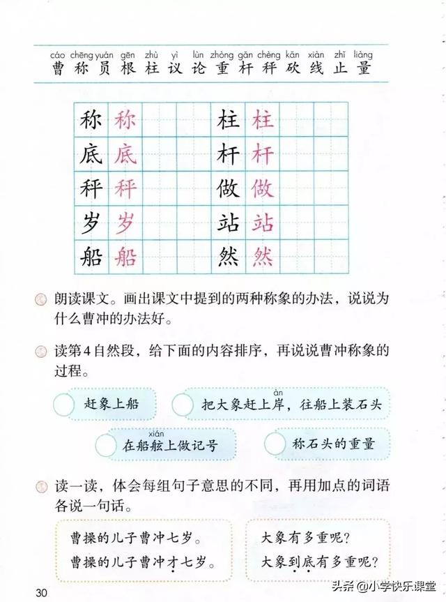 称象的办法有哪些，什么简单的办法来称象（小学语文部编版二年级上册第4课《曹冲称象》知识点+图文解读）