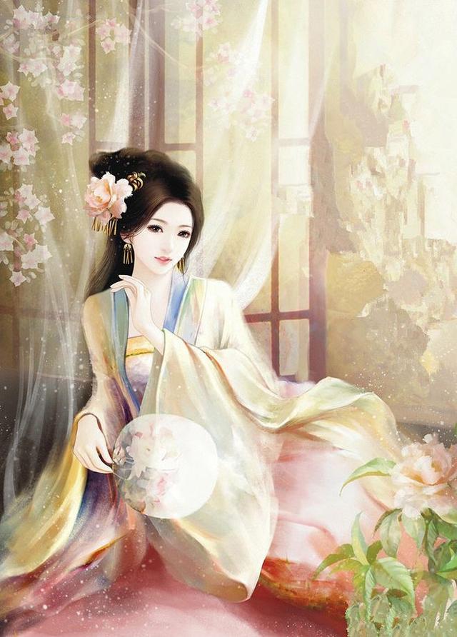 唯美手绘古装卡通美女图片，卡通画人物美少女手绘古装（手绘古装美女）
