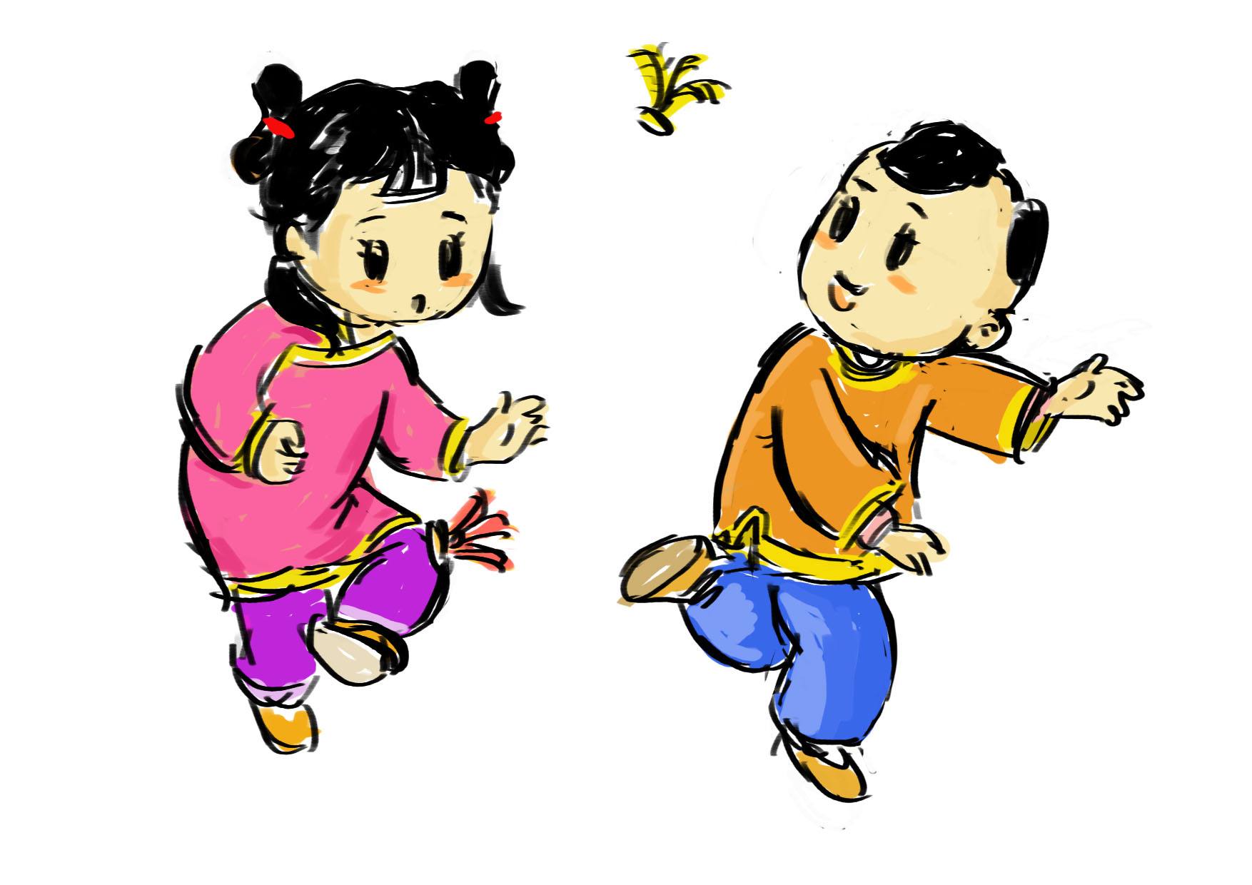 踢毽子六:打纸板:男孩子专属.这个游戏很费纸的.