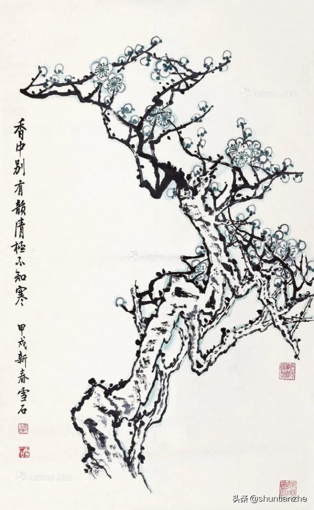 写意梅花100种画法，构图一百例，学完够用了