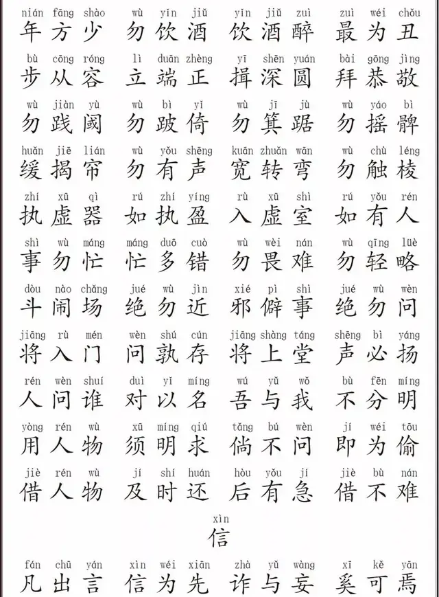 柬和谏的区别，疵怎么读拼音怎么写（《弟子规》全文，译文拼音版）