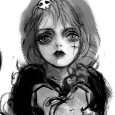 暗黑系 神秘 男头  黑白/鱼/，微信头像，暗黑系 神秘 男头  黑白/鱼/（暗黑诡异复古黑白漫风洛丽塔美少女头像）