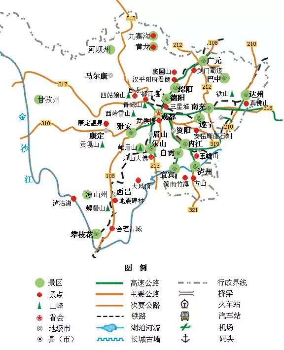 江西旅游地图，安徽江西旅游地图（全国旅游地图精简版）