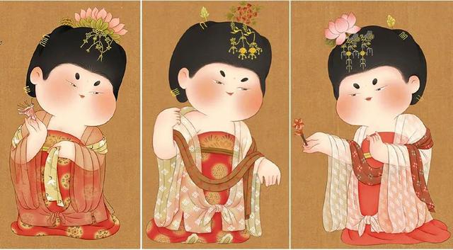古装照片大全仙女，简笔画的古装仙女哇，抱图111，微信头像（丰腴之美——卡通画唐代仕女）