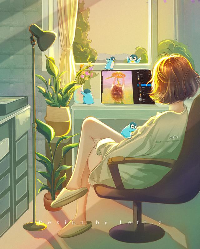 情侣头像一人一张，鱼头:超级好看的情侣头像，一人一张微信（绝美光影插画头像<2>）