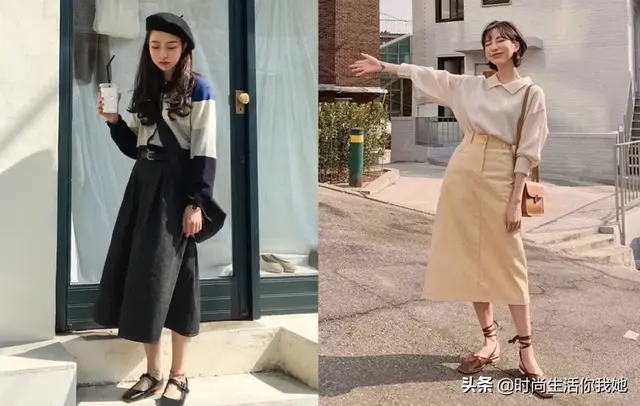 麻豆网官网萧萧麻豆网，2020春季最时尚穿搭“平底+裙”