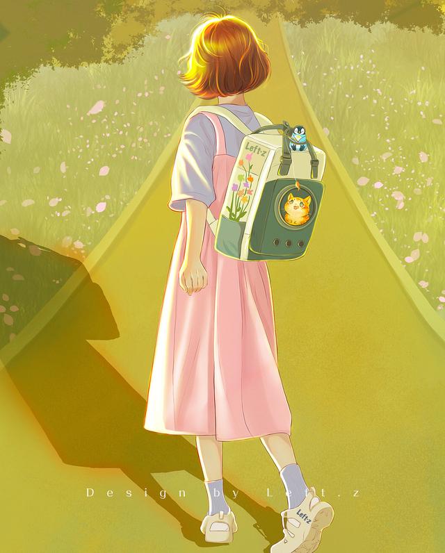 情侣头像一人一张，鱼头:超级好看的情侣头像，一人一张微信（绝美光影插画头像<2>）