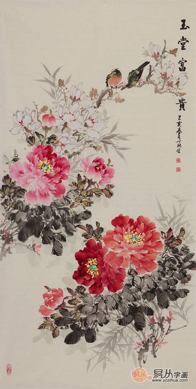 牡丹鉴赏实力画家笔下的牡丹风华，实力画家笔下的牡丹风华