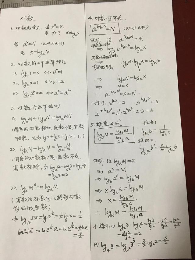 对数的运算法则及公式，对数公式的运算法则是什么（轻松学数学<一>高一：对数）