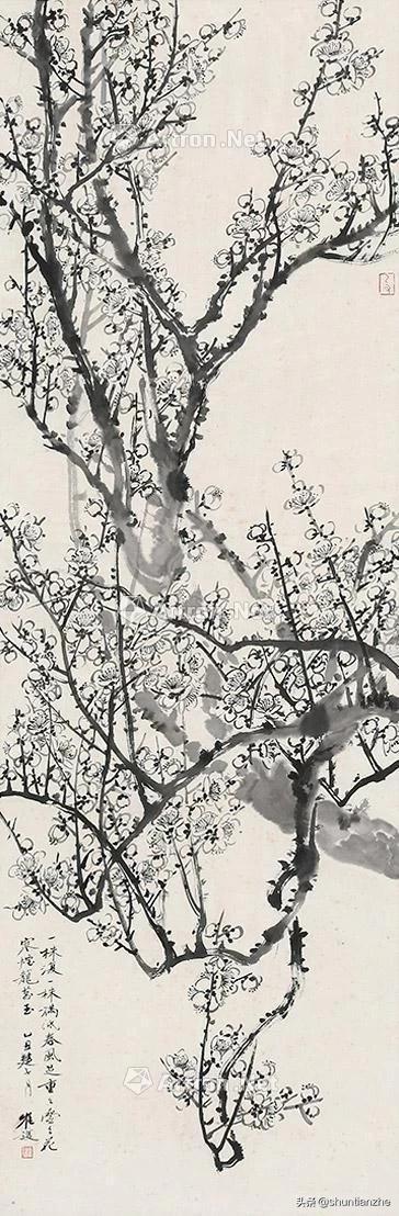 写意梅花100种画法，构图一百例，学完够用了