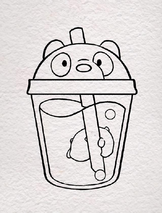 儿童简笔画小茶杯，儿童简笔画小茶杯图片（跟着蛙蛙一起画——简笔画饮料水杯）