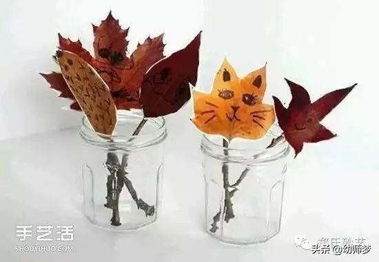 幼儿手工美术漂亮的叶子画，幼儿园叶子手工画制作大全图片（儿童树叶贴画作品图片）