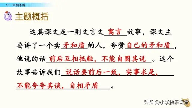 自相矛盾文言文翻译，《自相矛盾》文言文翻译及原文是什么（小学语文部编版五年级下册第15课《自相矛盾》知识点、图文解读）