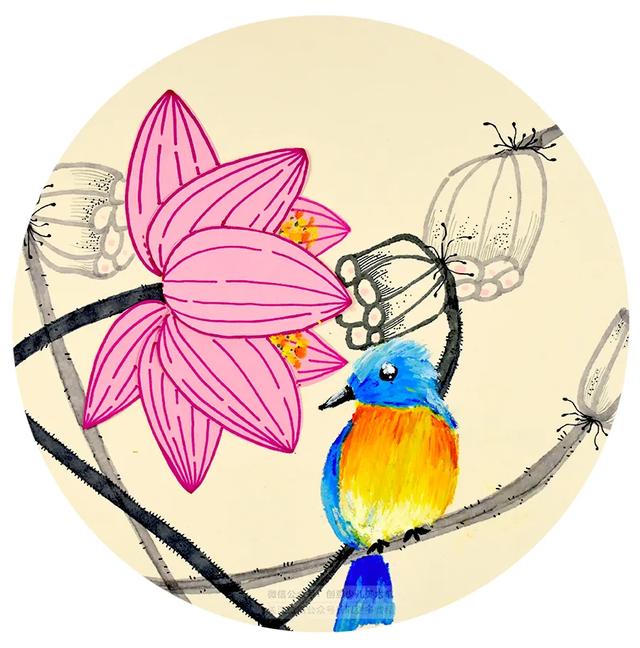 我们来学油画棒:荷花,我们来学油画棒(创意美术课程《荷花翠鸟图》) 我们来学油画棒:荷花,我们来学油画棒(创意美术课程《荷花翠鸟图》)