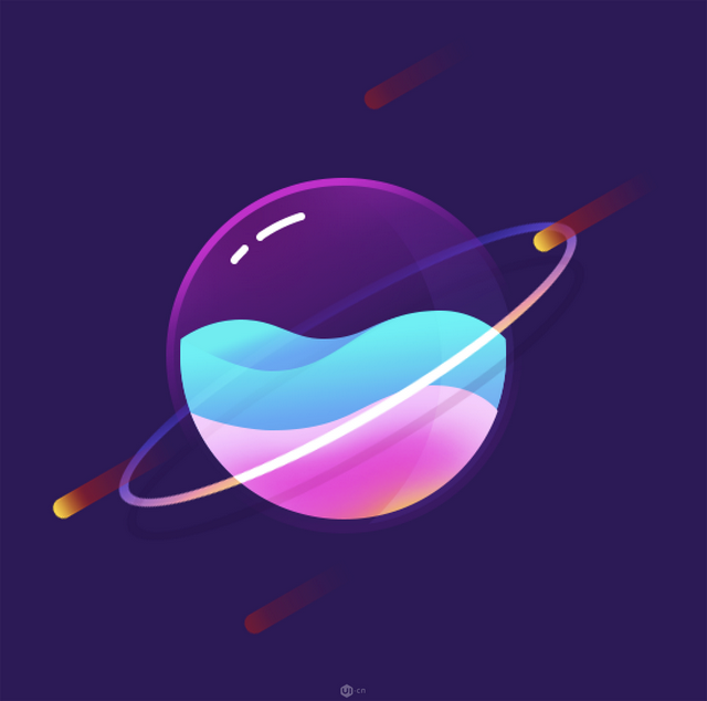 ps怎么画半圆，PS如何把图片切个半圆出来（设计半透明风格卡通星球图片的PS教程）
