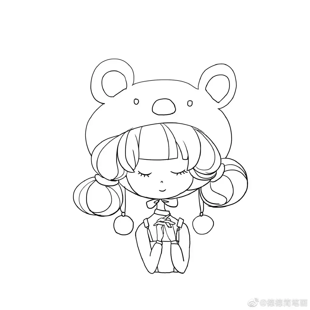 人物简笔画女孩可爱,这些可爱又清新的小女孩简笔画 - 玉三网