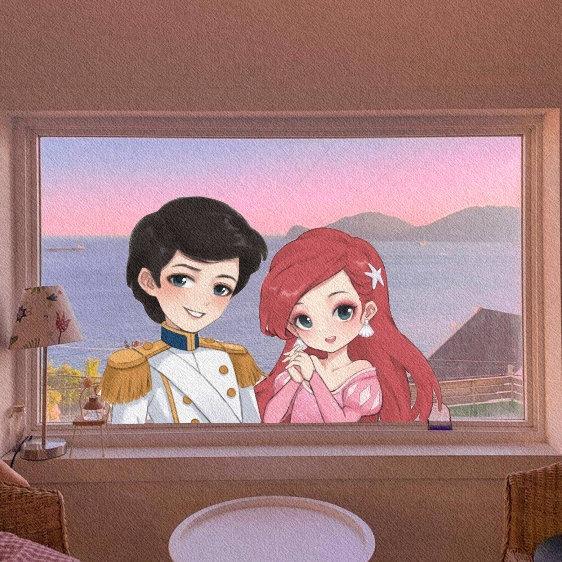 迪士尼公主背景图1，迪士尼公主背景图辛德瑞拉（，公主遇到真命天子）