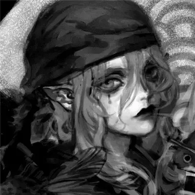 暗黑系 神秘 男头  黑白/鱼/，微信头像，暗黑系 神秘 男头  黑白/鱼/（暗黑诡异复古黑白漫风洛丽塔美少女头像）