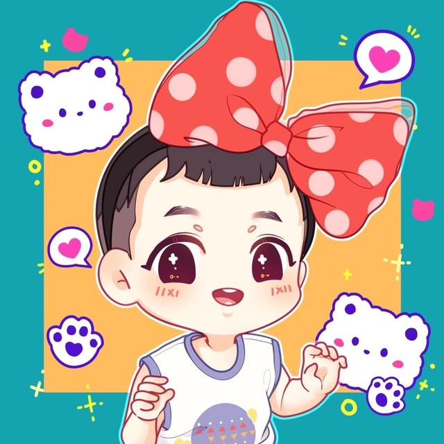 吹泡泡的可爱女生，微信头像，吹泡泡的可爱女生（炒鸡可爱的卡通风格）