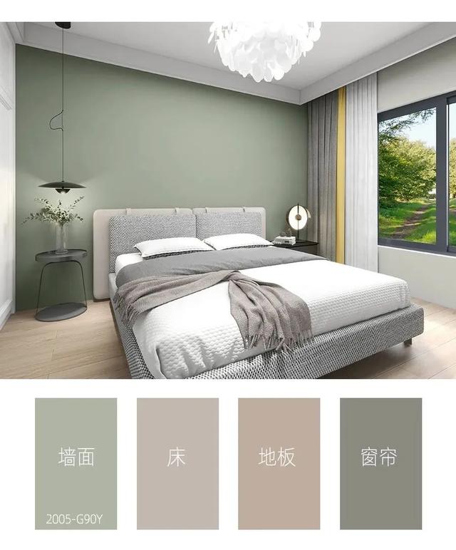 卧室墙灰色的适合什么颜色窗帘，浅灰色墙面适合什么颜色窗帘（6组卧室墙面乳胶漆配色方案推荐）